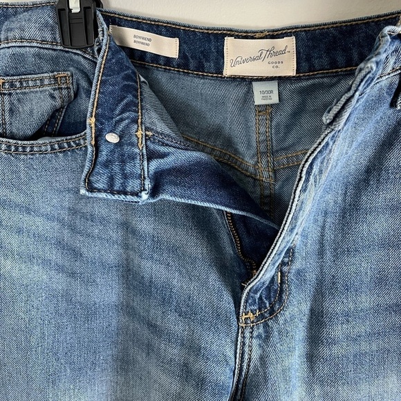 New Boyfriend Blue Jeans Patchwork Denim Universal Thread women’s 10/30R - Picture 7 of 9